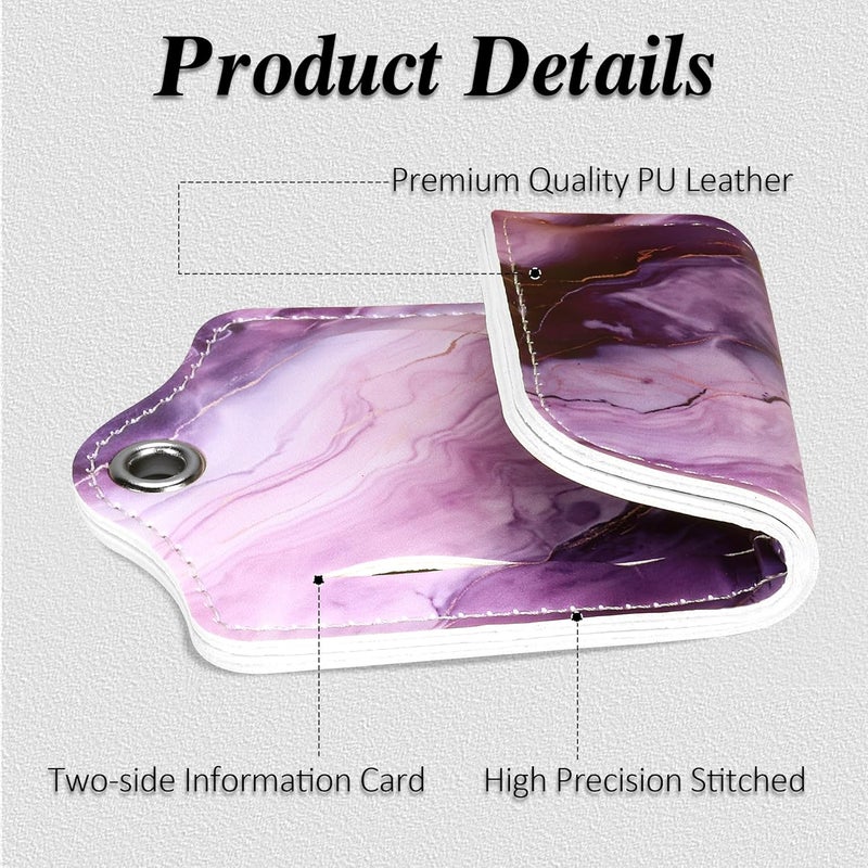 Chelmon Luggage Tags for Suitcases, 2 Pack Cute PU Leather Luggage Tag TSA Approved with Stainless Steel Loop and Address Card Baggage Tag for Travel&Hotel Stays&Cruise Ships&Shipping and Mailing - Image 4